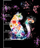 WATERCOLOR CAT PAT. 2 - panel (60cm x 50cm) Waterproof woven fabric