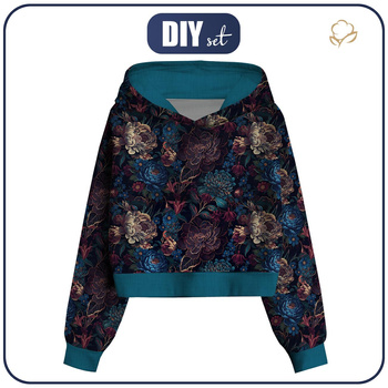 Cropped Hoodie (IDA) - FLOWERS wz.63 - Nähset - M