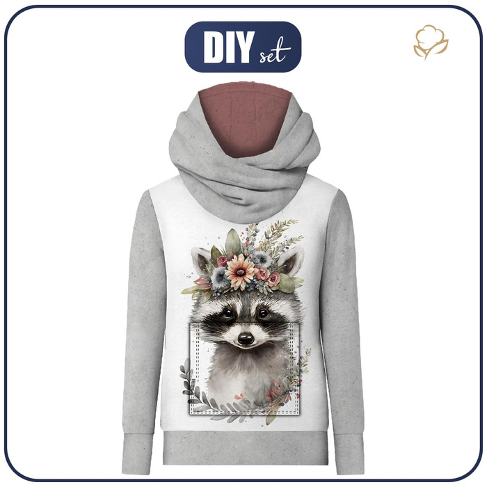 BLUZA Z KAPTUREM UNISEX (HYDRA) - BABY RACCOON - zestaw do uszycia XL