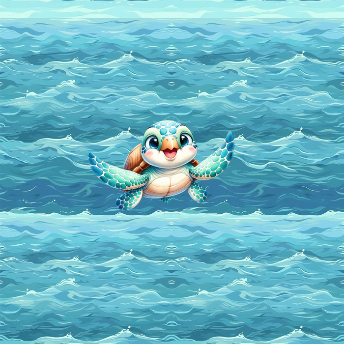 TURTLE (SEA ANIMALS vz. 1) - panel (60cm x 50cm) SINGLE JERSEY