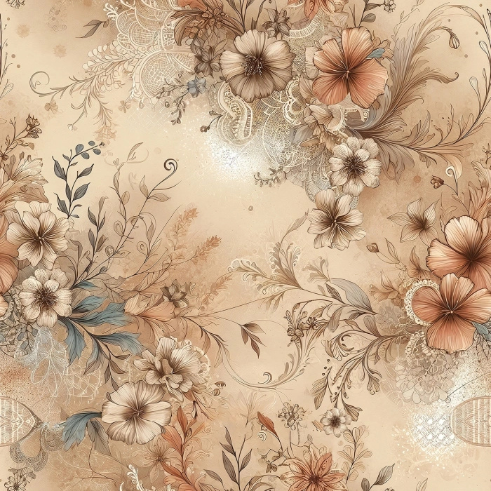 PASTEL FLOWERS WZ. 25 - Minky plyš