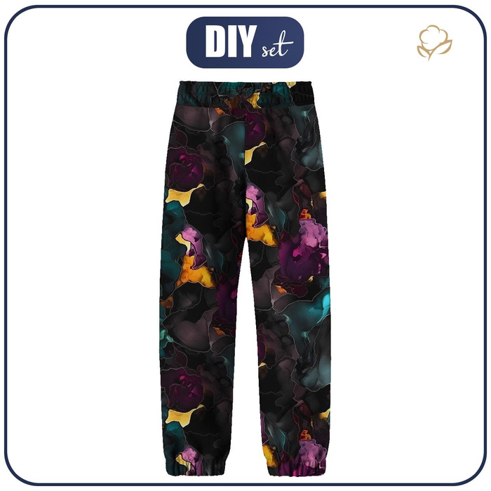 CHILDREN'S SOFTSHELL TROUSERS (YETI) - ALCOHOL INK WZ. 6 - sewing set (122/128)