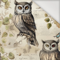 PASTEL BIRDS WZ. 4 (SOWY) - tkanina szybkoschnąca