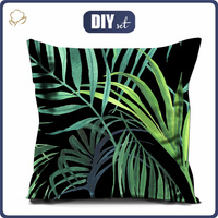 POLŠTÁŘ 45x45 - PALMOVÉ LISTY vz. 4 / černá - přední + zadní strana
