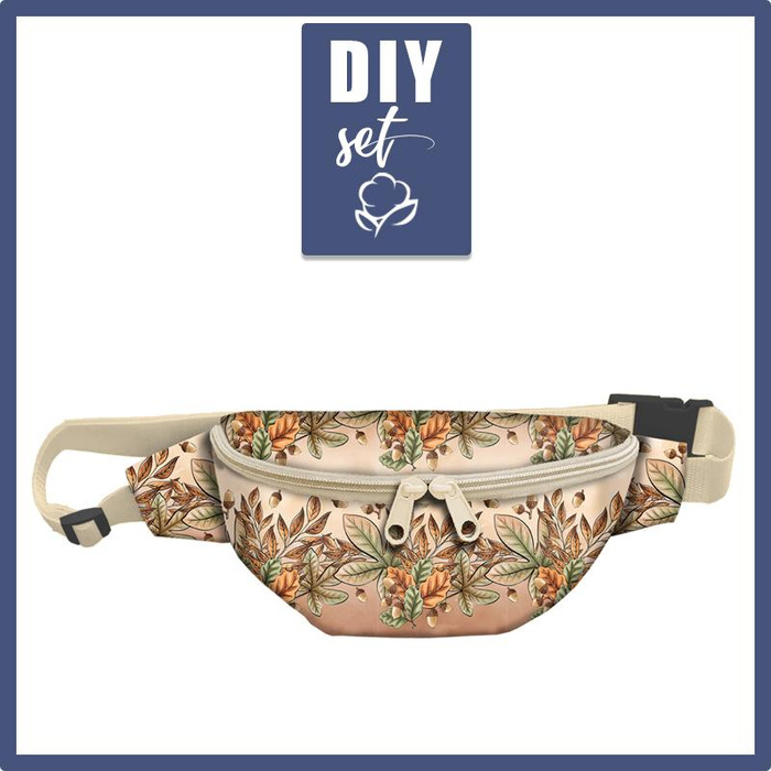 HIP BAG - LEAVES AND ACORNS pat. 1 (AUTUMN IN THE FOREST) - small