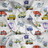 COLORFUL VEHICLES (COLORFUL TRANSPORT) - Cotton muslin