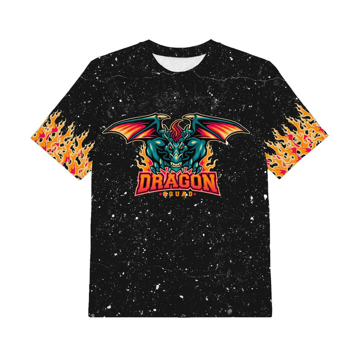 KINDER T-SHIRT - DRAGON M. 1 / schwarz - Single Jersey ITY (128/134)