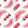 ICE CREAM AND WATERMELONS - Cotton woven fabric
