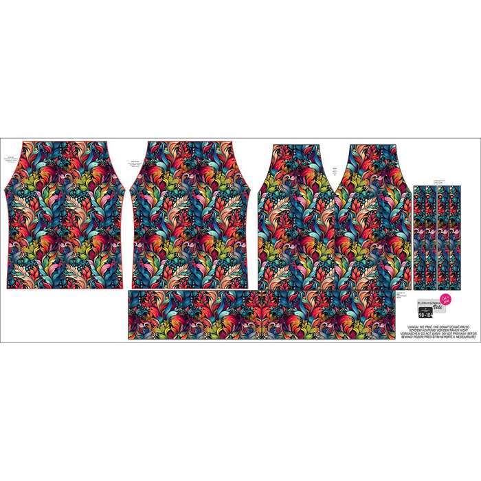 Bardot halenka (VIKI) - COLORFUL LEAVES wz. 5 - Sada šití - 146-152