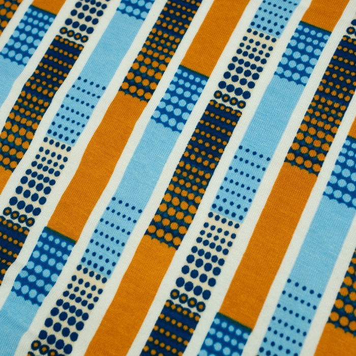 Streifen und Punkte / blau - Viskose-Jersey