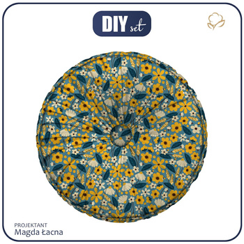 PODUSZKA DEKORACYJNA - KWIATUSZKI WZ. 2 / niebieski - zestaw do uszycia