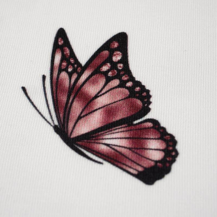 SCHMETTERLINGE (GLITTER SCHMETTERLINGE) / weiß - Baumwoll Webware