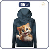 Unisex mikina s kapucí (HYDRA) - HAPPY CAT - Sada šití 158/164