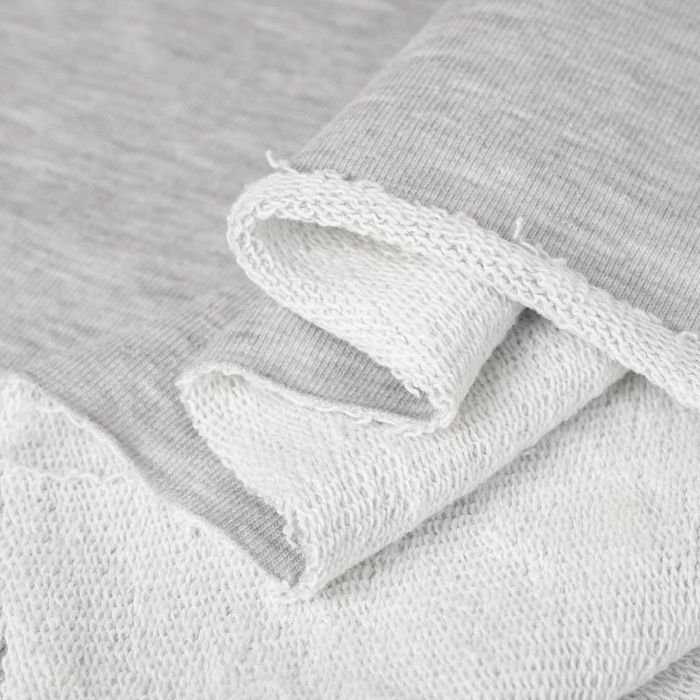 M-01 MELANGE LIGHT GREY - thick looped knit 