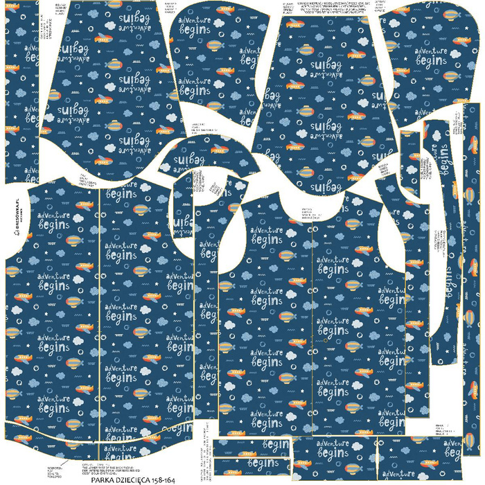 KIDS PARKA (ARIEL) - PLANES / dark blue (ADVENTURE BEGINS) - softshell (110/116)