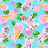 UNICORNS AND ICE CREAM / light blue - Viskose-Jersey WE210