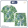 DĚTSKÉ PYŽAMO "ADA" - MINI LISTY A HMYZ VZ. 6 (TROPICKÁ PŘÍRODA) / bílý - BAMBUS SINGLE JERSEY S ELASTANEM (134/140)