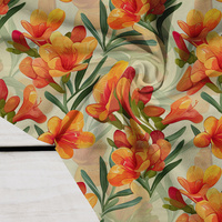 FLOWERS PAPAYA ORANGE WZ. 8 - Krep