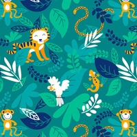 JUNGLE / animals - Viscose jersey WE210