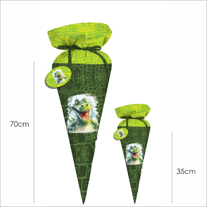 First Grade Candy Cone - WATERCOLOR CROCODILE - big