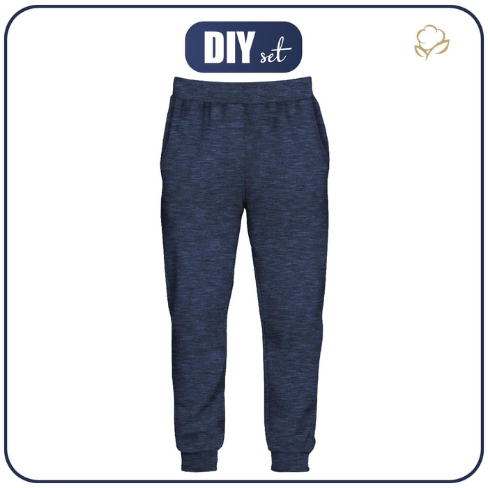 HERREN JOGGINGHOSE  "GREG" S - MELANGE NAVY - Nähset 