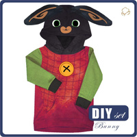 KINDER HOODIE (PARIS) - BLACK BUNNY - Nähset (110/116)