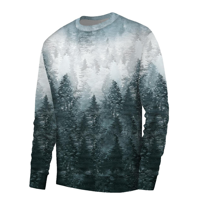 MĘSKA BLUZA (OREGON) BASIC - LAS OMBRE (ZIMA W GÓRACH) - dzianina pętelkowa M
