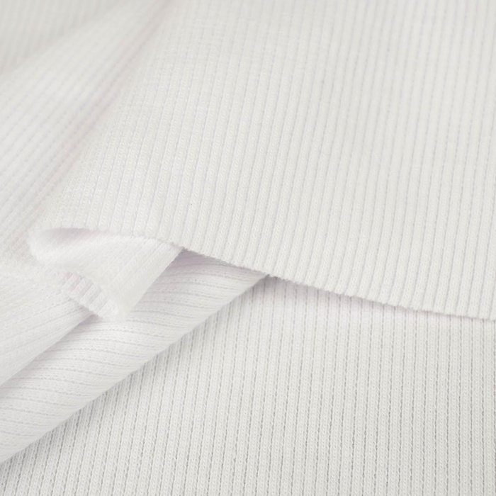 Rib Jersey fabric Unicolour - WHITE (D-01)