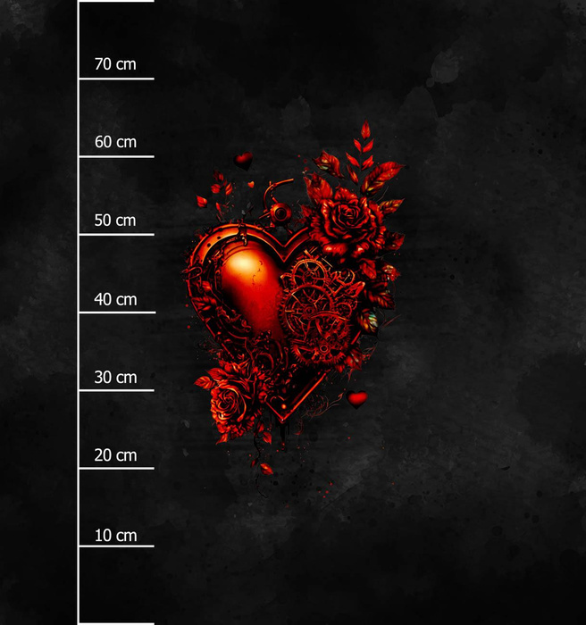 STEAMPUNK HEART - PANEL (75cm x 80cm) SINGLE JERSEY ITY