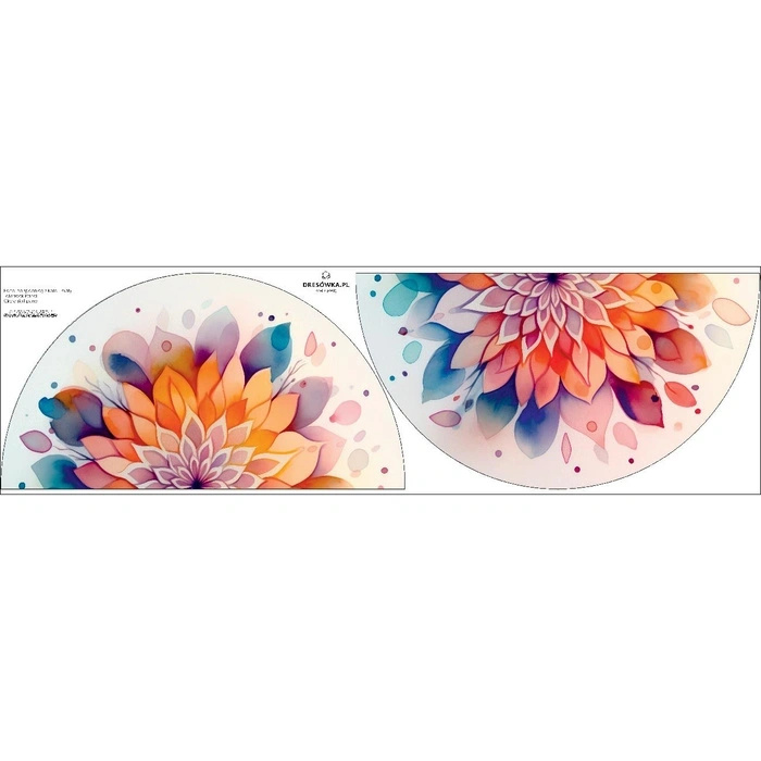 Small circle skirt panel - Viscose jersey - WATERCOLOR FLORAL WZ. 6