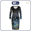 PENCIL DRESS (ALISA) - BUTTERFLIES / gold - sewing set XXL
