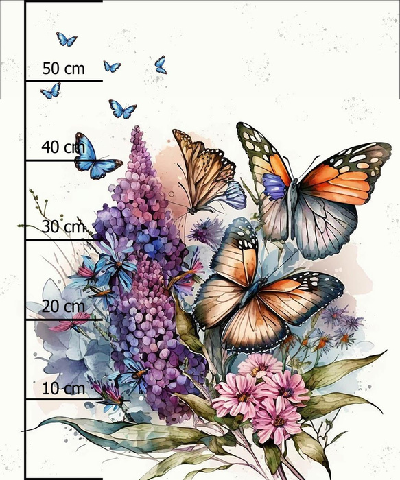 BEAUTIFUL BUTTERFLY WZ. 1 - PANEL (60cm x 50cm) tkanina bawełniana