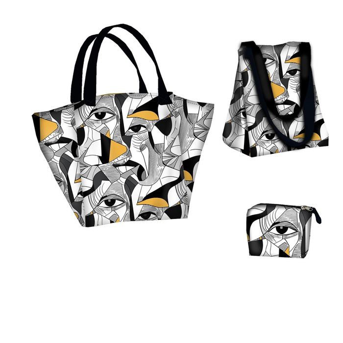 XL bag with in-bag pouch 2 in 1 -  EYES WZ.3 - sewing set