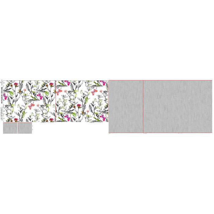 GYM BAG WITH POCKET - MEADOW / butterflies - sewing set