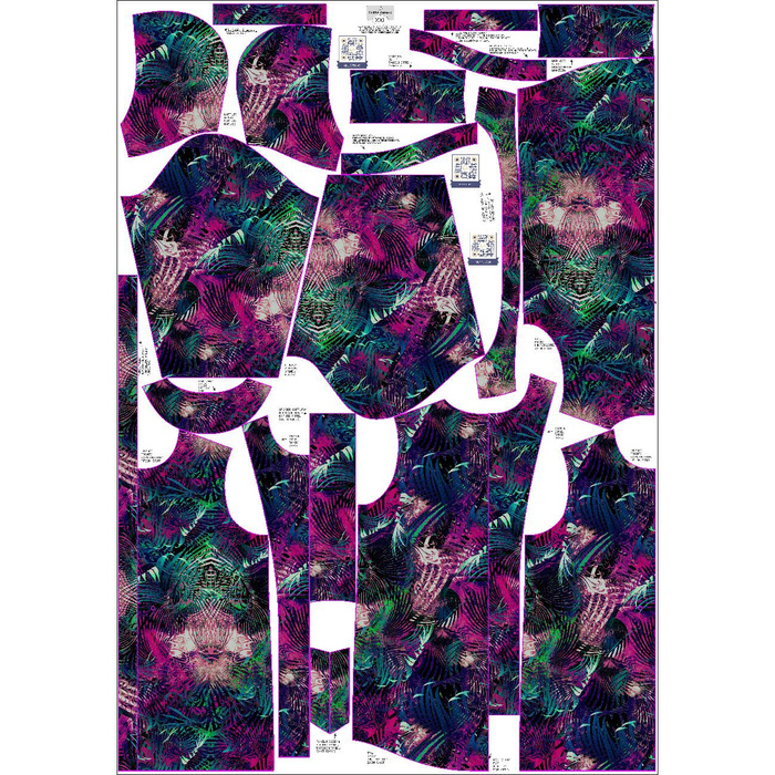 WOMEN'S PARKA (ANNA) - FANTASY LEAVES - sewing set M