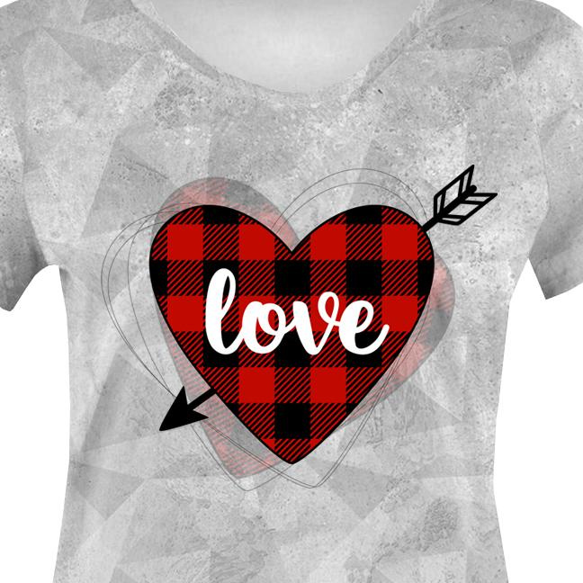 DAMEN T-SHIRT - HERZ LOVE / Pfeil (BE MY VALENTINE) / EIS - Single Jersey M