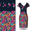 WATER-COLOR FLOWERS pat. 7 - dress panel crepe