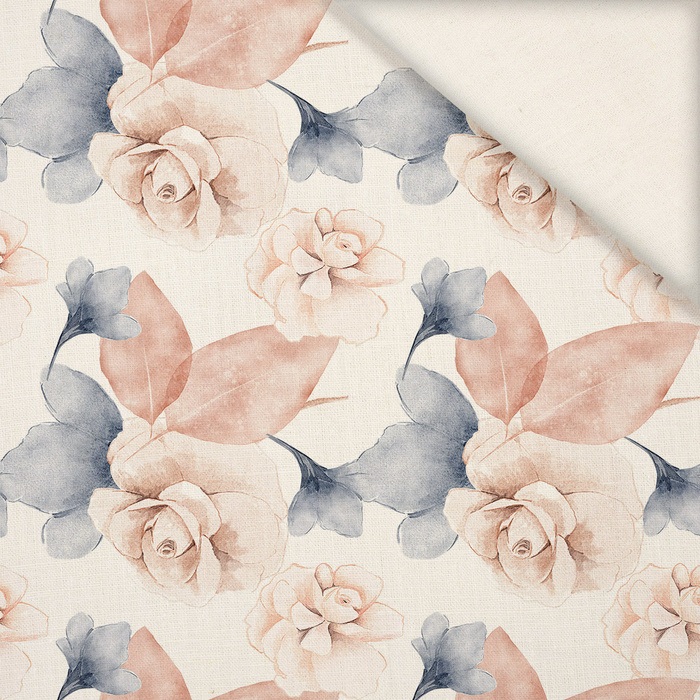 RETRO FLOWERS WZ. 3 - Leinen 100%