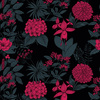 KWIATY / viva magenta - lekka dzianina drapana