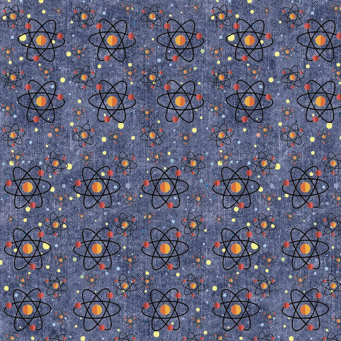 KOSMISCHE ATOME (WELTRAUMEXPEDITION) / ACID WASH DUNKELBLAU - bio single jerset mit Elastan Sommersweat