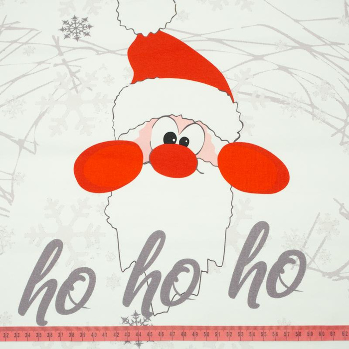 HO HO HO / biały L (75cm x 80cm) - panel dzianina pętelkowa SP250