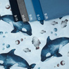 ORCAS (THE WORLD OF THE OCEAN) / CAMOUFLAGE pat. 2 (light blue) - Waterproof woven fabric