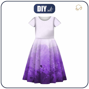 KID'S DRESS "MIA" - SPECKS (purple) - sewing set