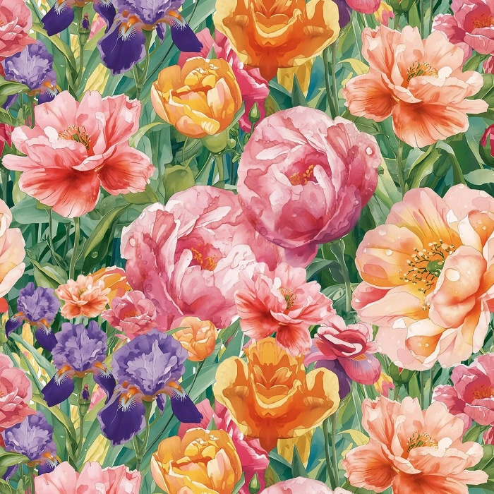 FLOWERS WZ. 73 - Minky-Plüsch