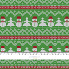 SNOWMEN WITH CHRISTMAS TREES / green - Waterproof woven fabric