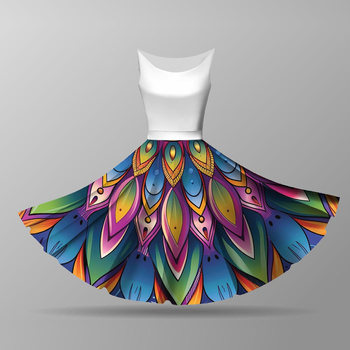 COLORFUL MANDALA PAT.3 - circle skirt panel