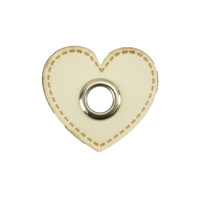 Washer with eyelet Heart - vanilla