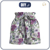 PAPERBAG SHORTS - WATER-COLOR FLOWERS pat. 3 - sewing set XL