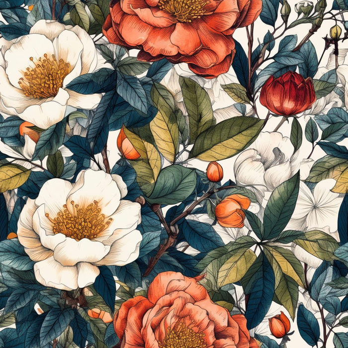 FLOWERS WZ.47- Polster- Velours