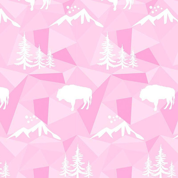 50cm PRIMEVAL FOREST (adventure) / pink - Quilted nylon fabric